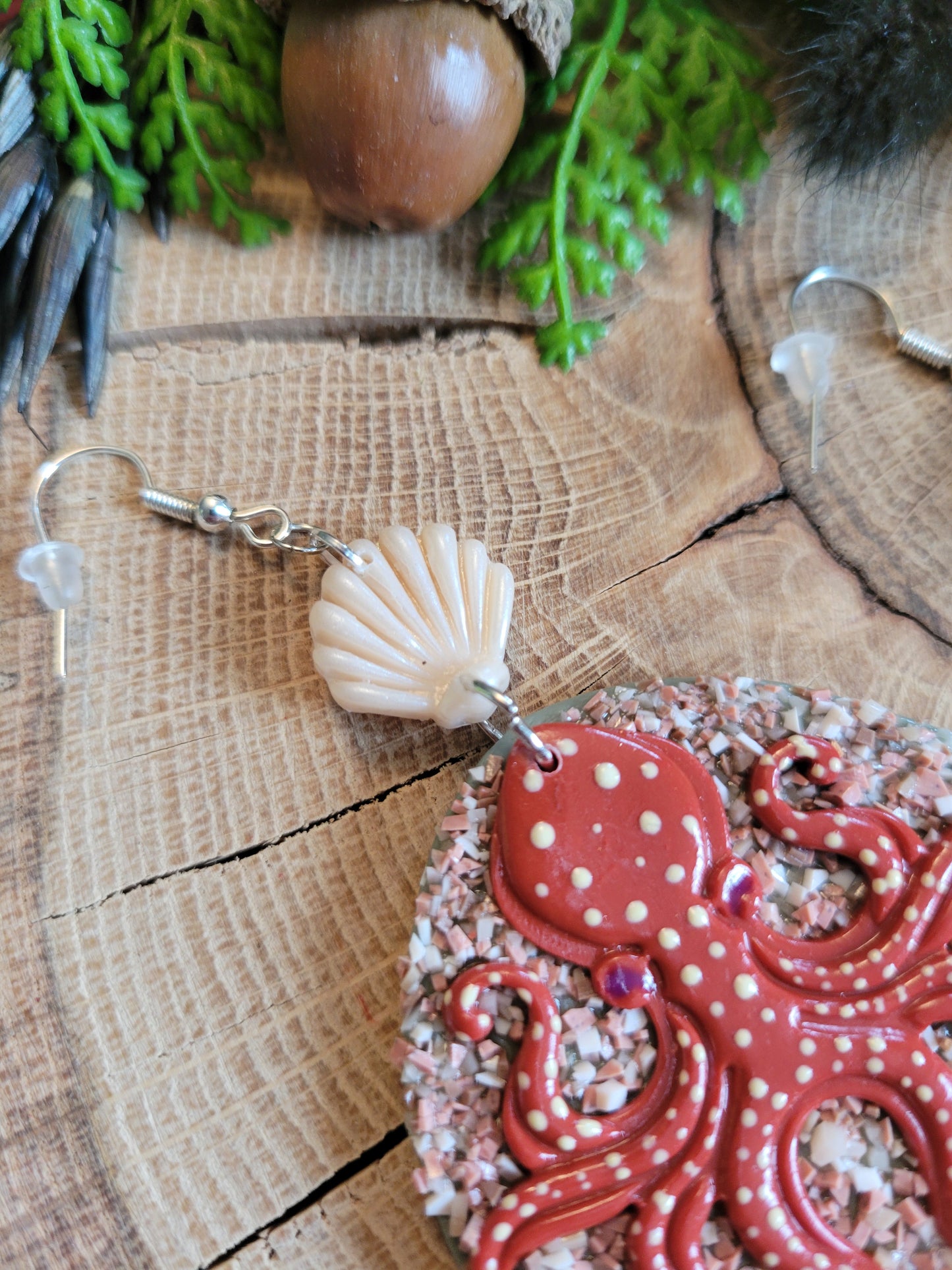 Atlantic White Spotted Octopus Earrings