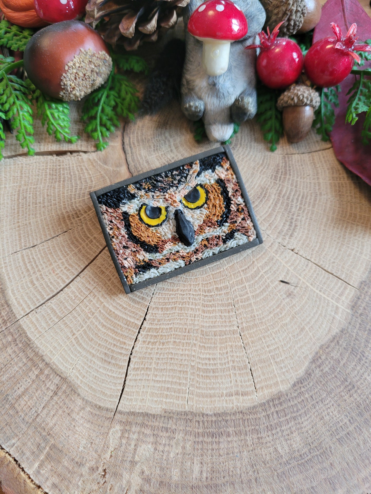 European Eagle Owl Brooch