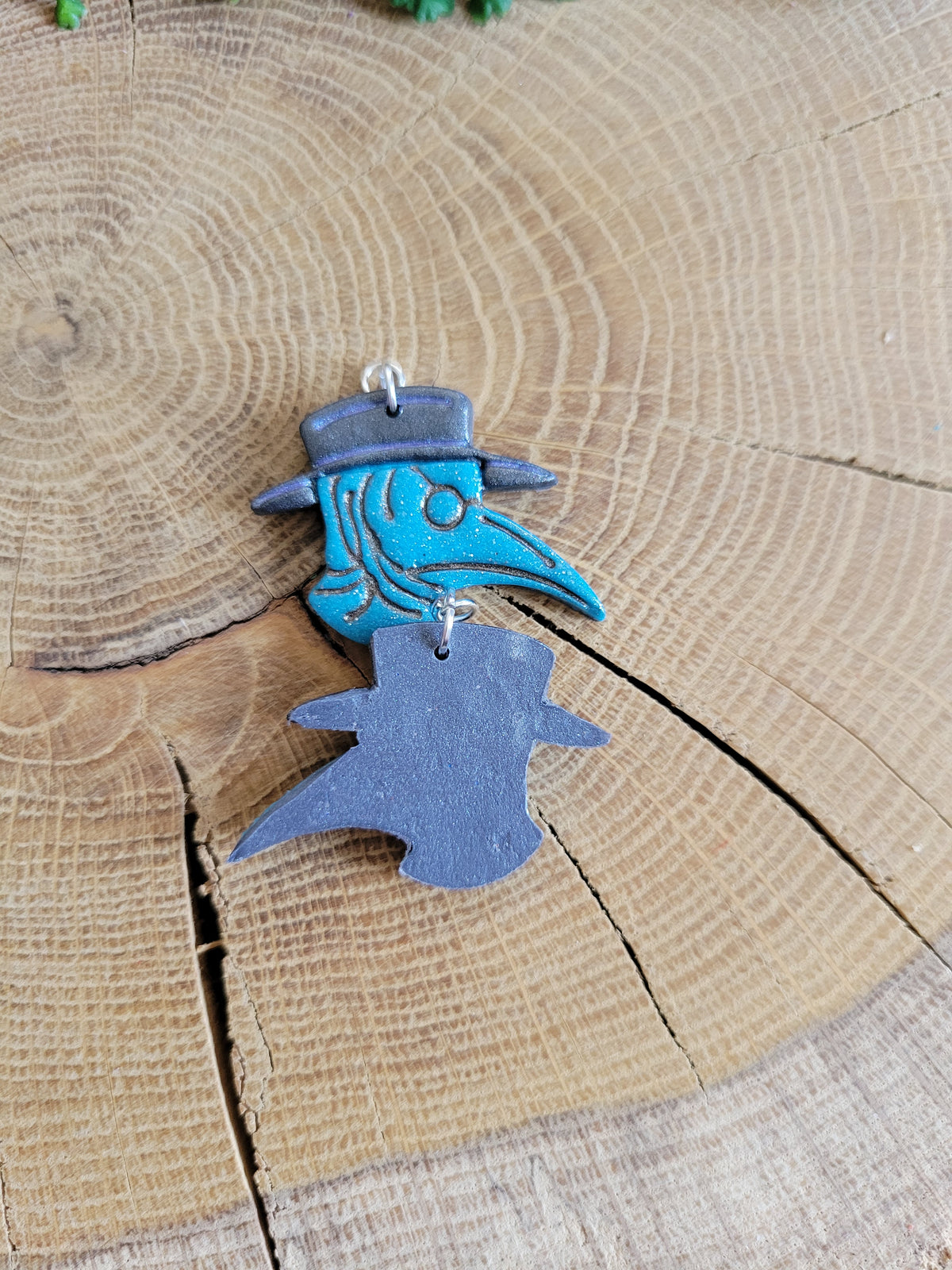 Blue Plague Doctor Earrings