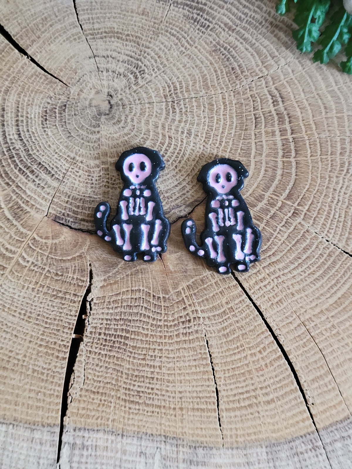 Skeleton Dog Earrings