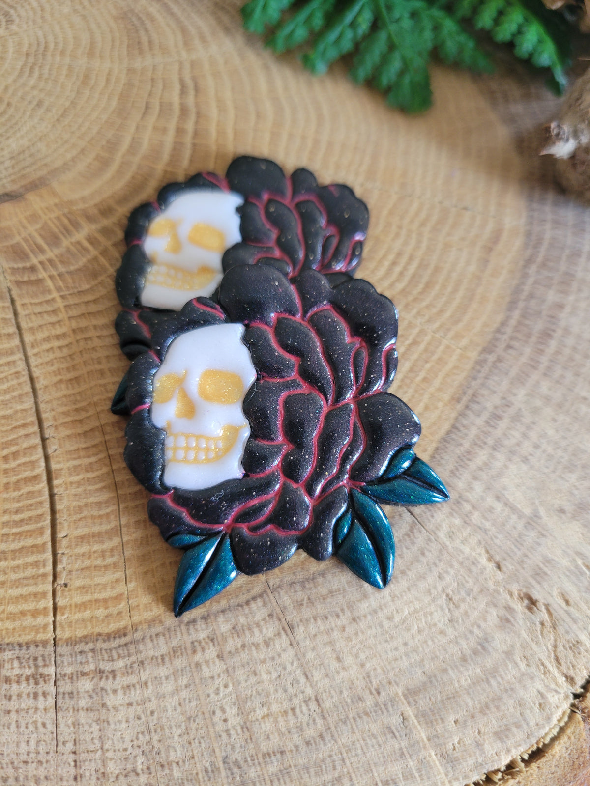 Flower+Skull Earrings
