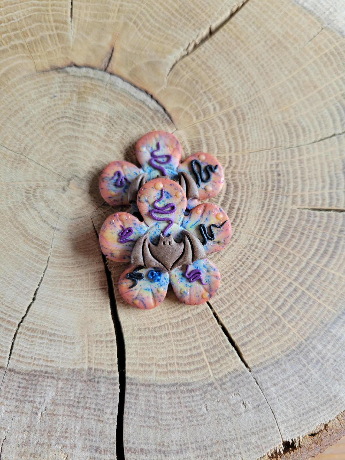 Flower Bat Earrings.