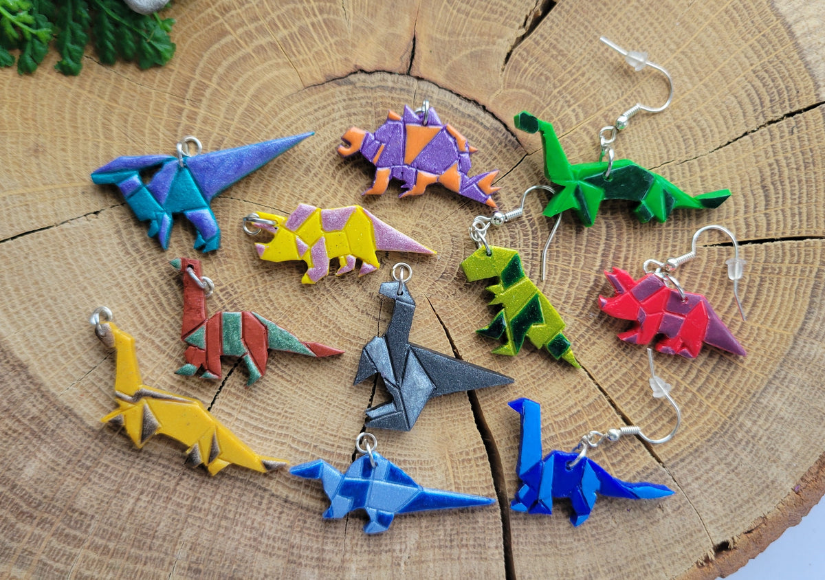 Origami Dinosaur Earrings