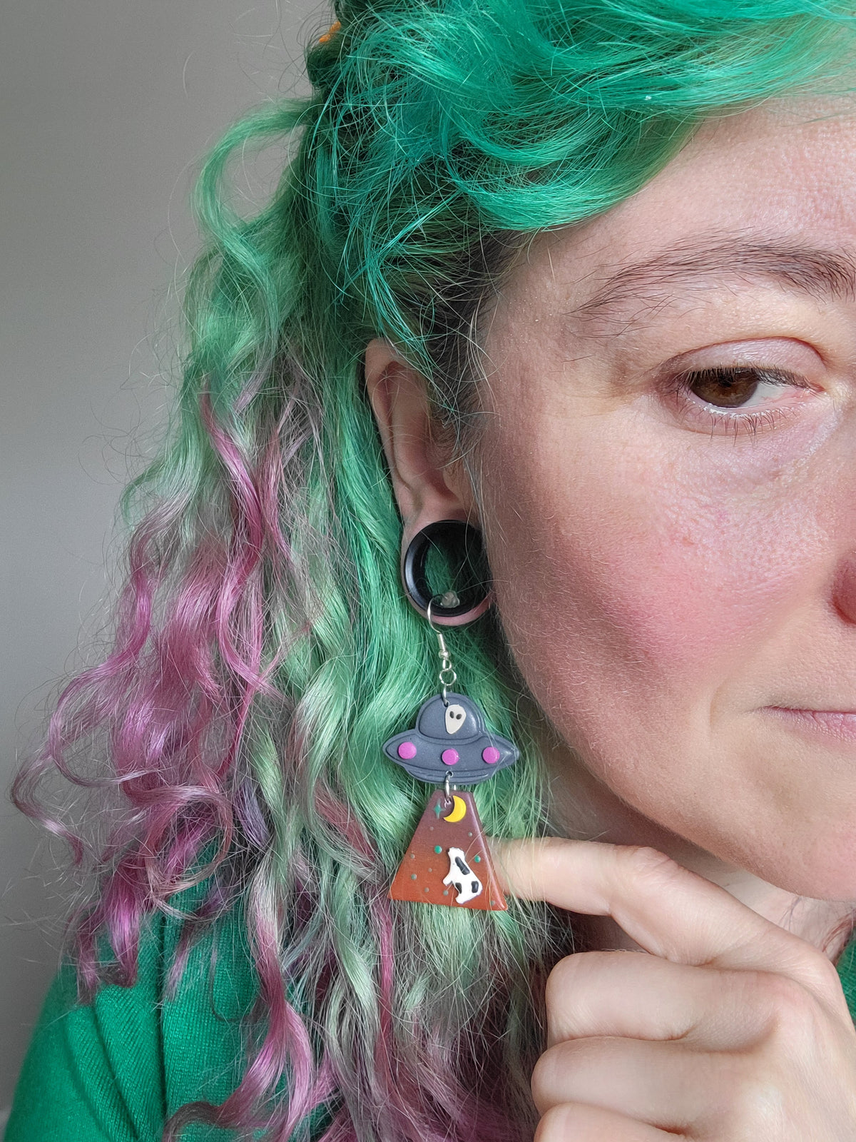 Alien Abduction: Blood Moon Earrings