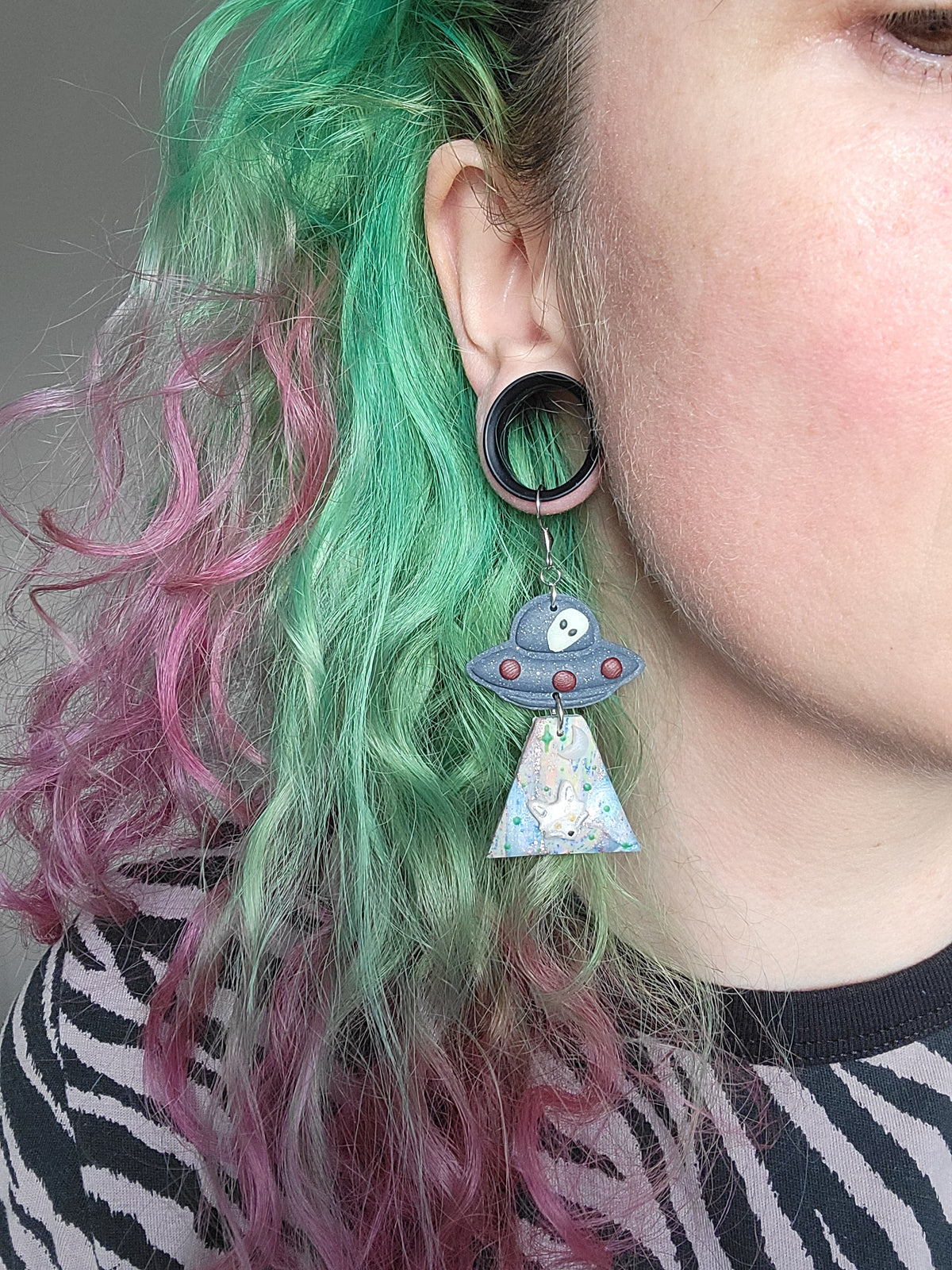 Alien Abduction: Arctic Fox Earrings