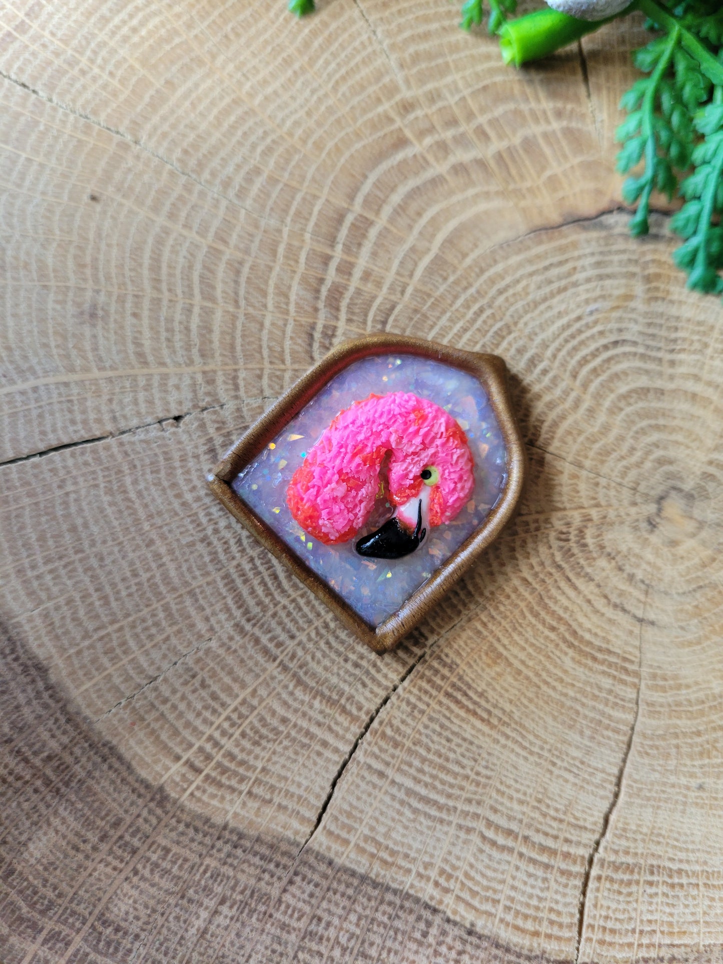 Bird Portrait: Flamingo Pendant.