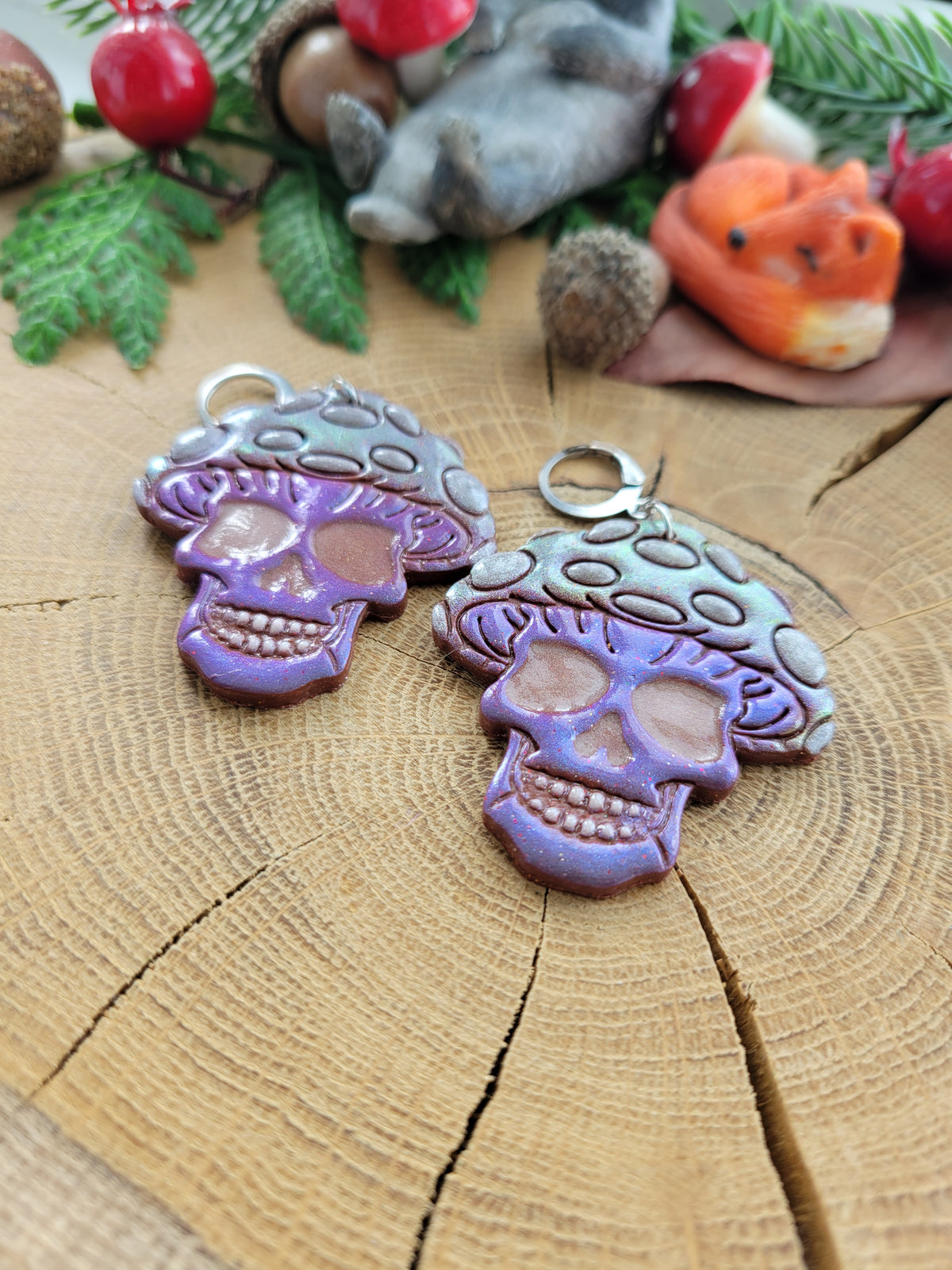 Skullie Shroom Earrings