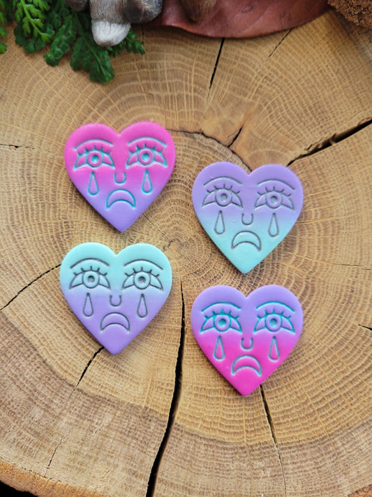 Pastel Sad Heart Earrings