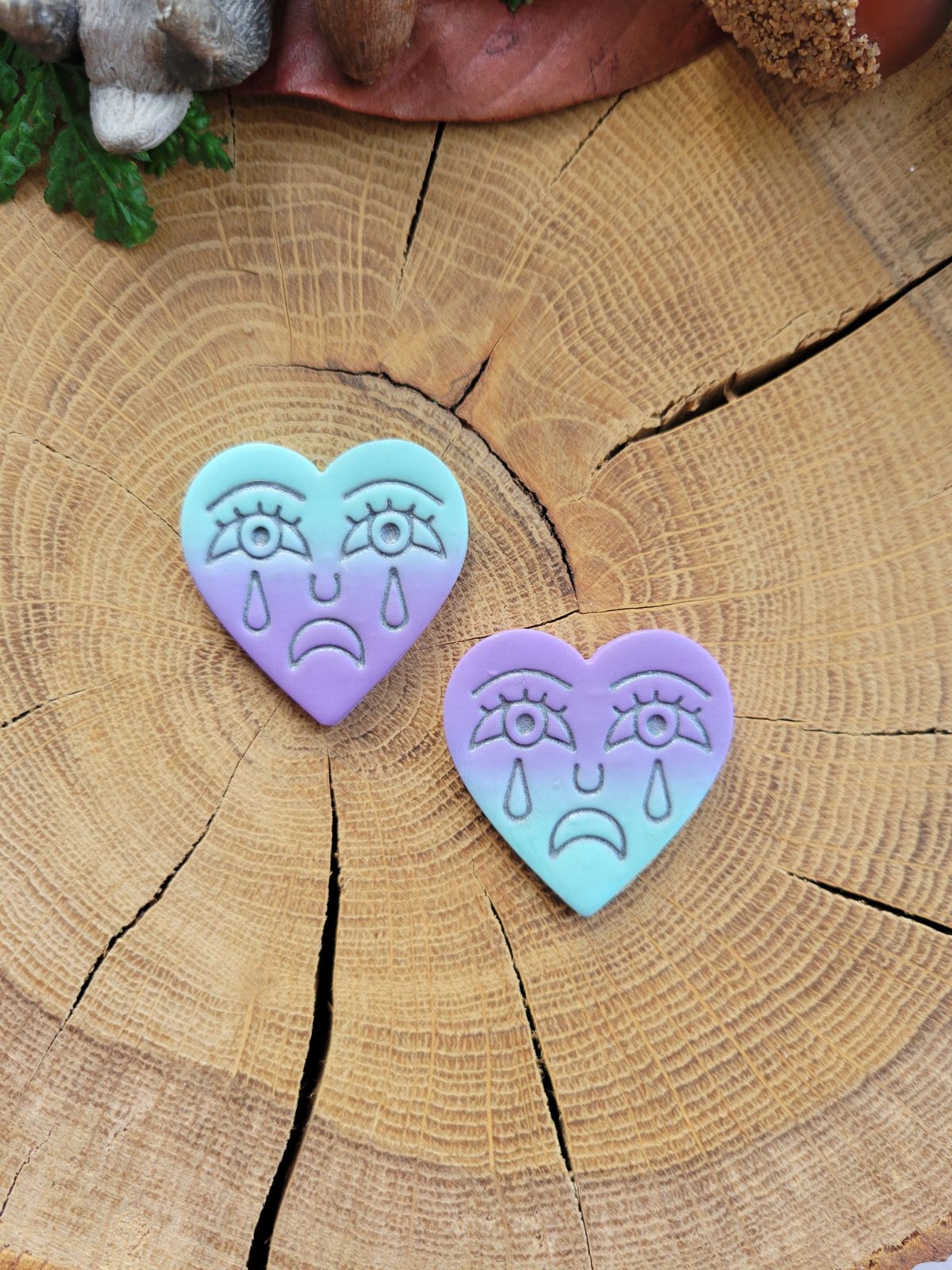 Pastel Sad Heart Earrings