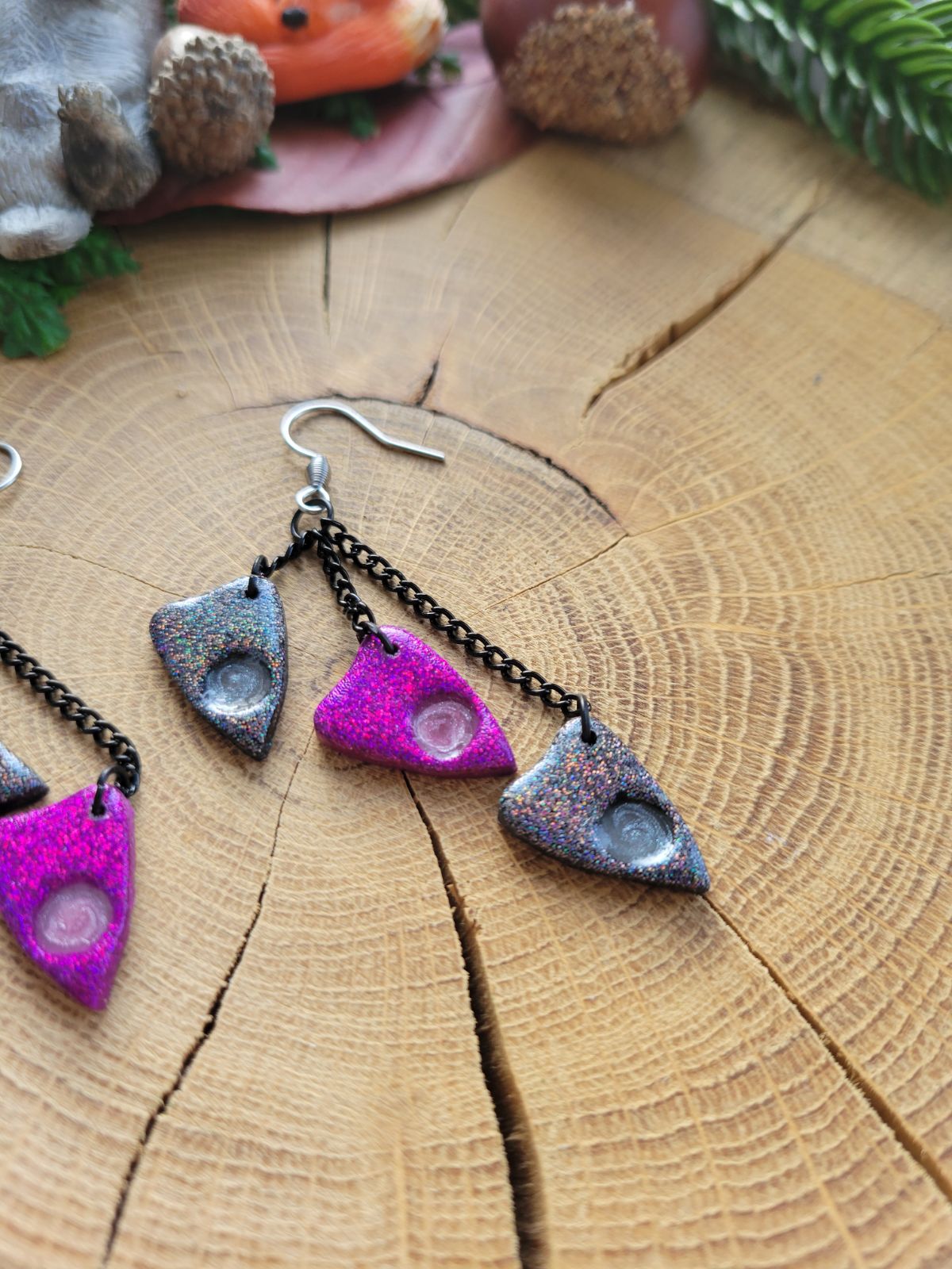 Glittery Planchette Earrings