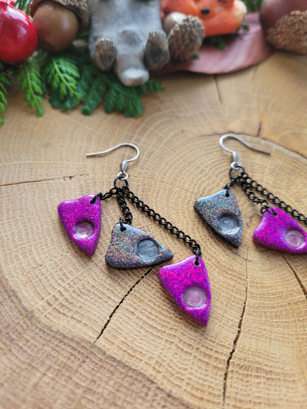 Glittery Planchette Earrings