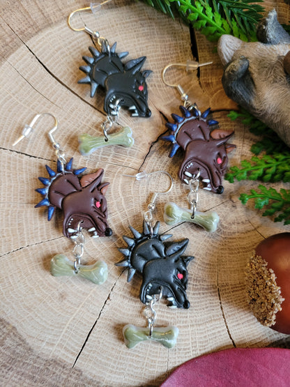 Spikey Pup Earrings