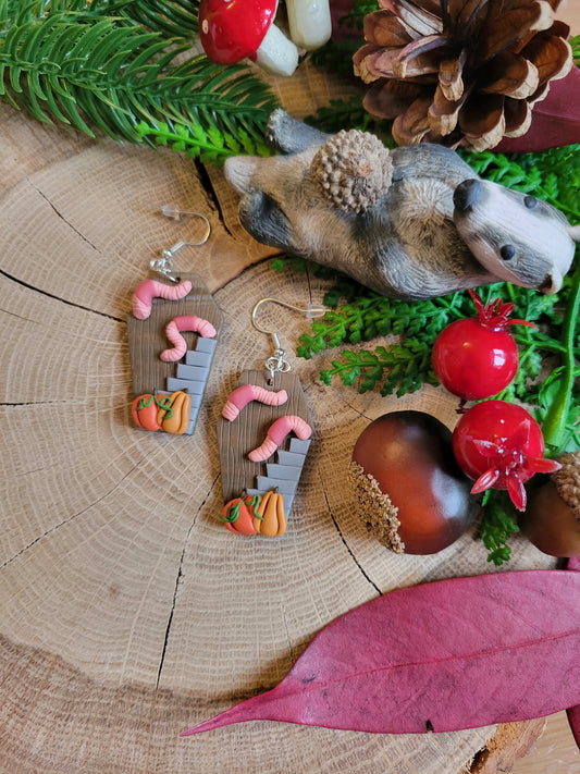 Wormsie Coffin Earrings