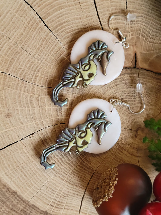Seahorse Skull Earrings