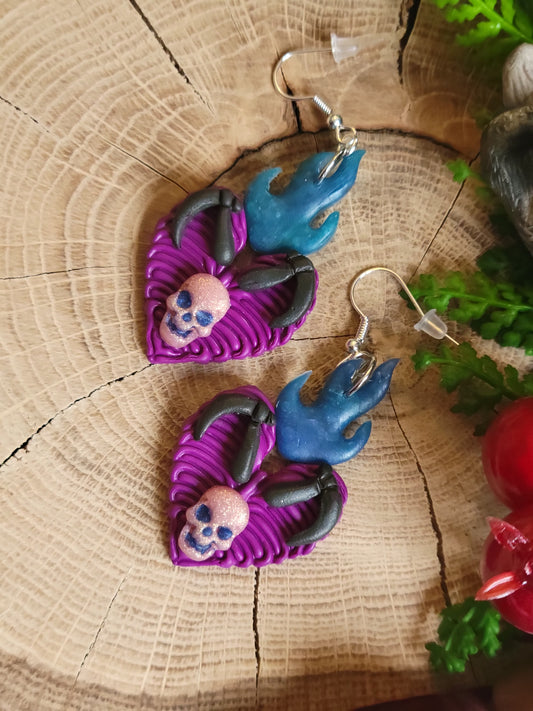 Flame Heart Earrings