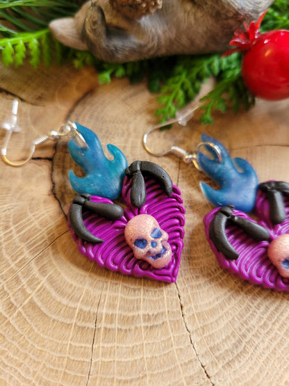 Flame Heart Earrings