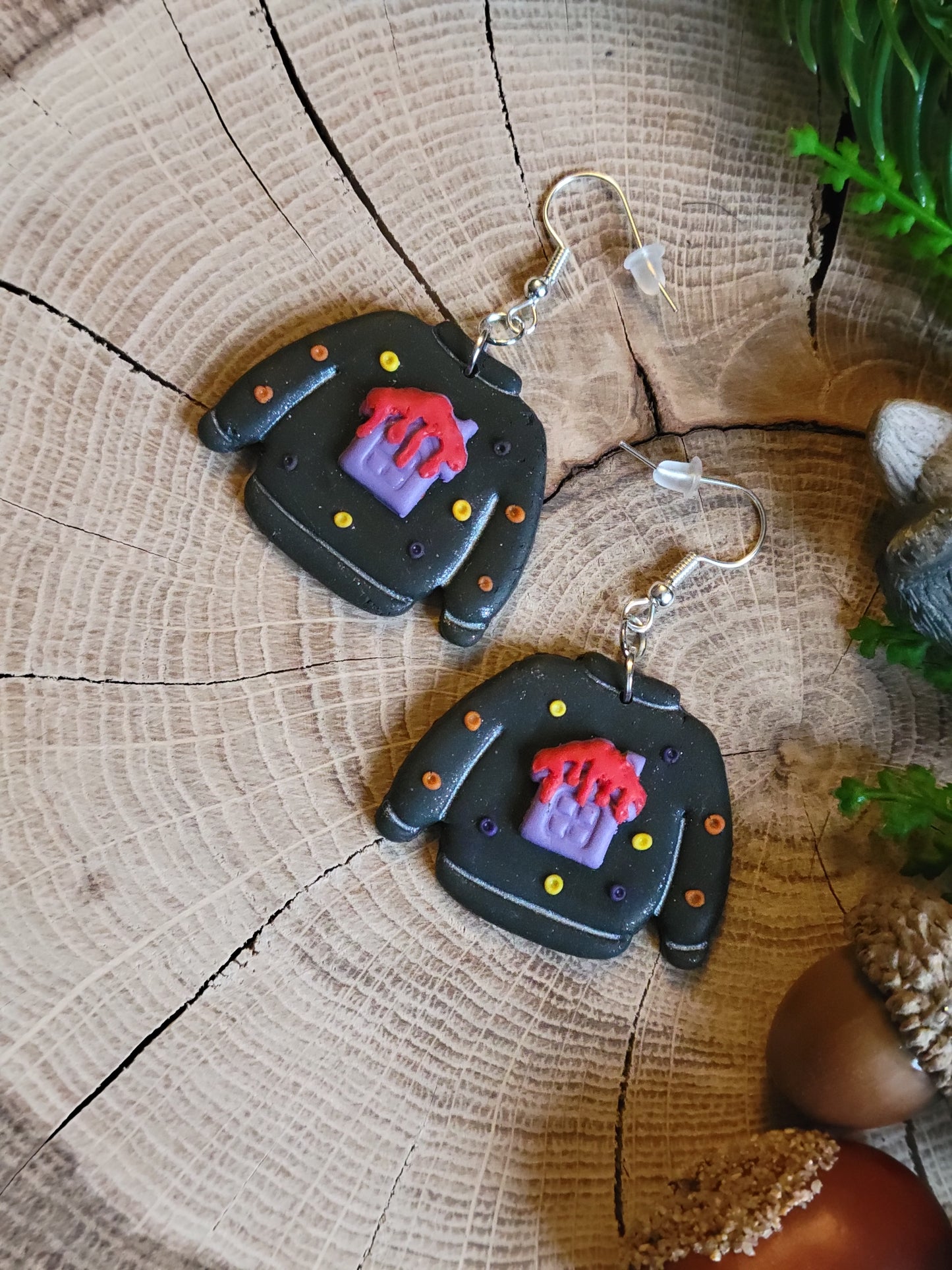 Ugly Halloween Jumper Earrings