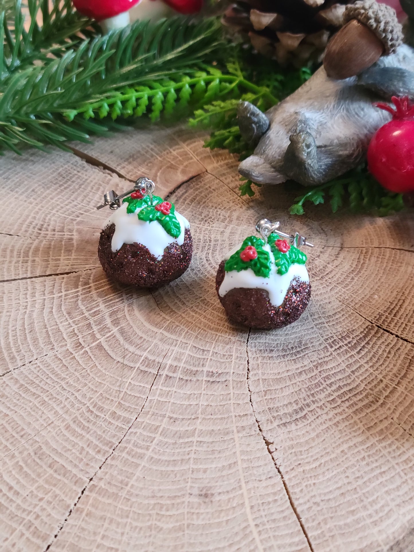 Christmas Pudding Earrings
