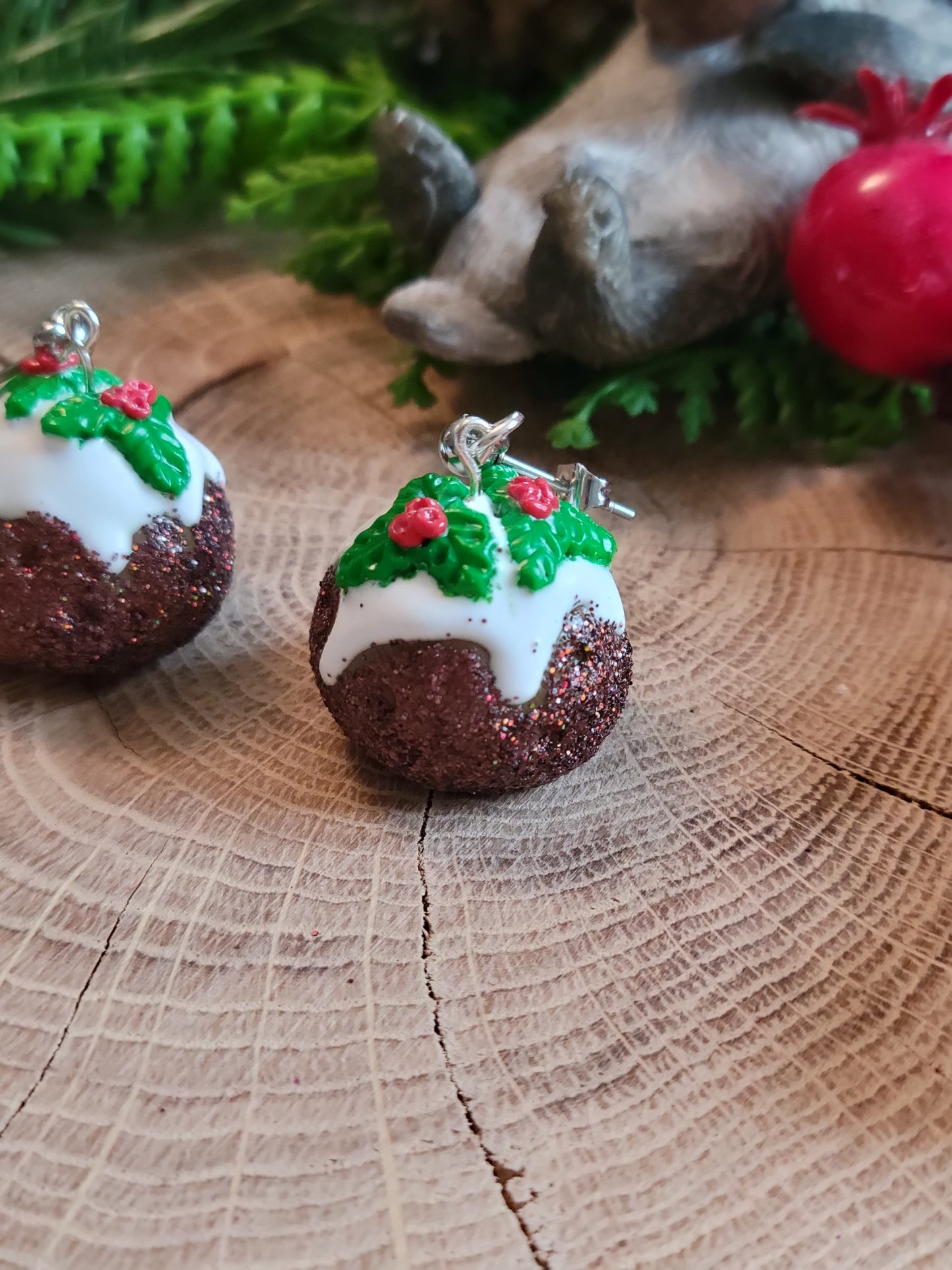 Christmas Pudding Earrings
