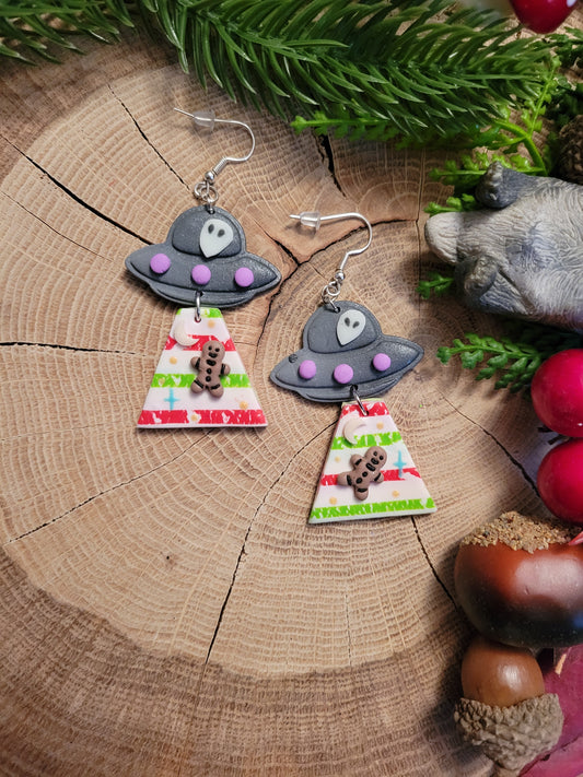 Alien Abduction: Gingerbread Earrings