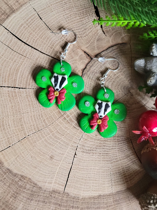 Flower Badger Earrings