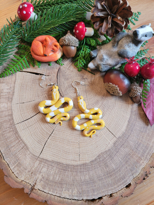 Albino Boa Constrictor Earrings
