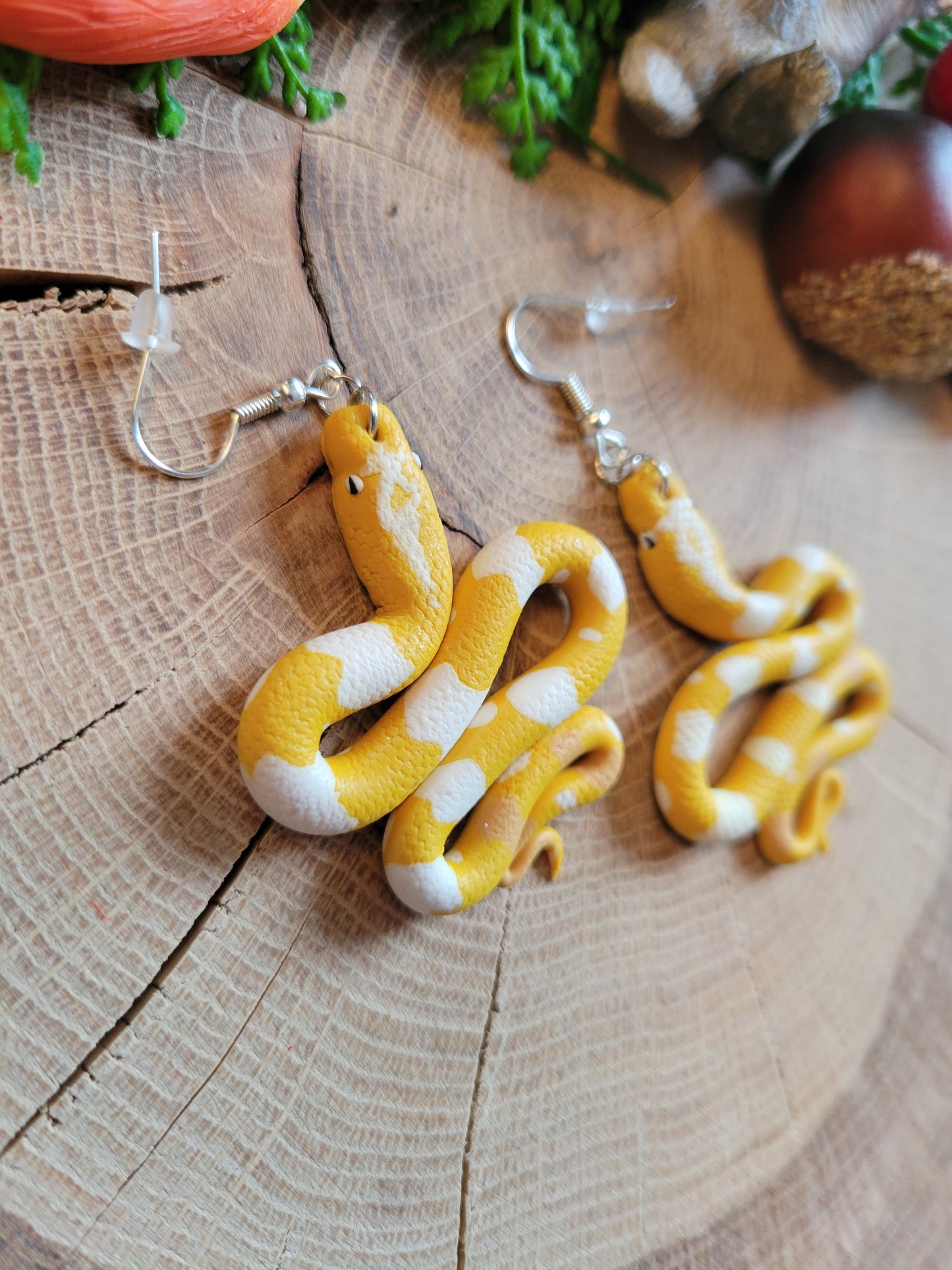 Albino Boa Constrictor Earrings