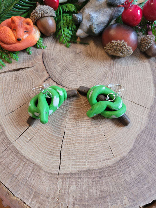 Emerald Tree Boa Earrings
