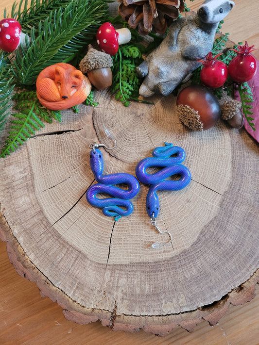 Iridescent Snake Earrings