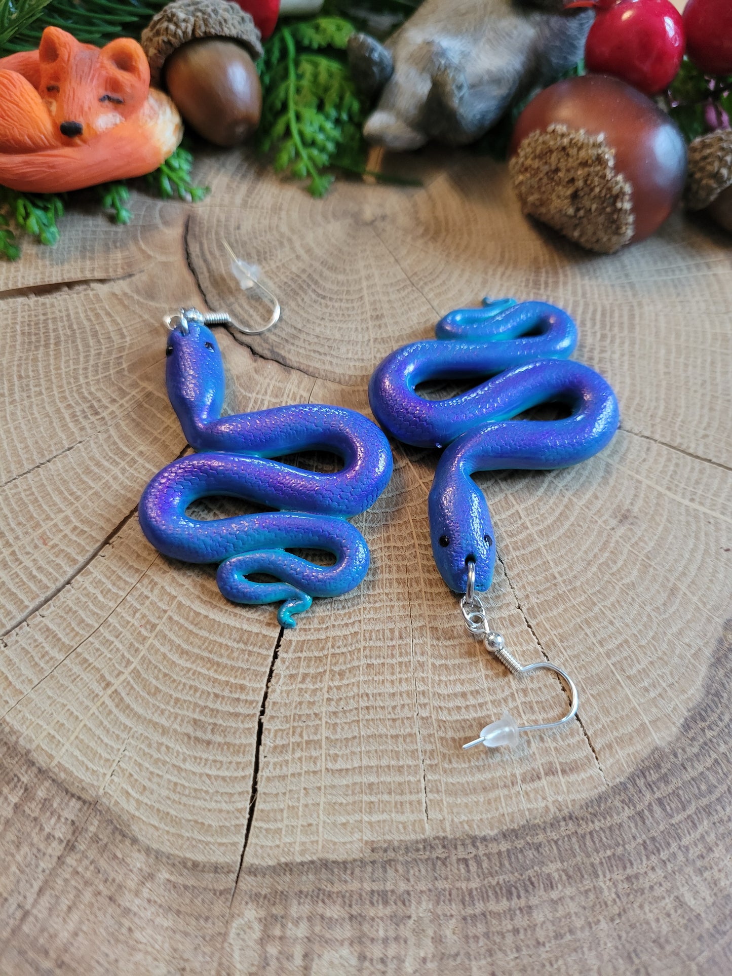 Iridescent Snake Earrings
