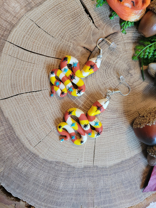 Candy Corn Snake Earrings