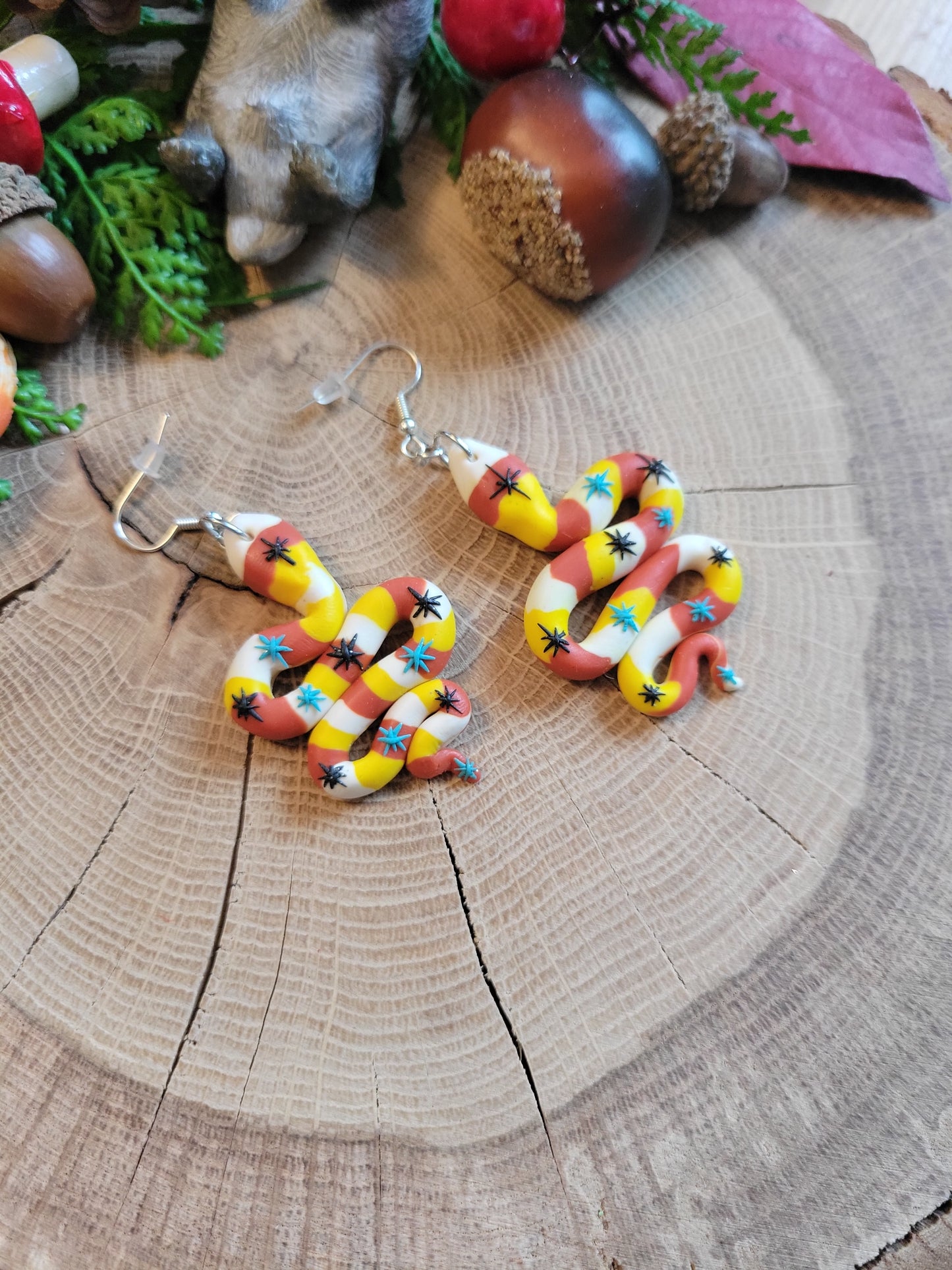 Candy Corn Snake Earrings