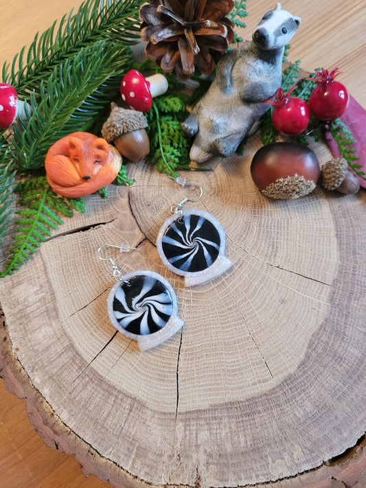 Swirly Crystal Ball Earrings