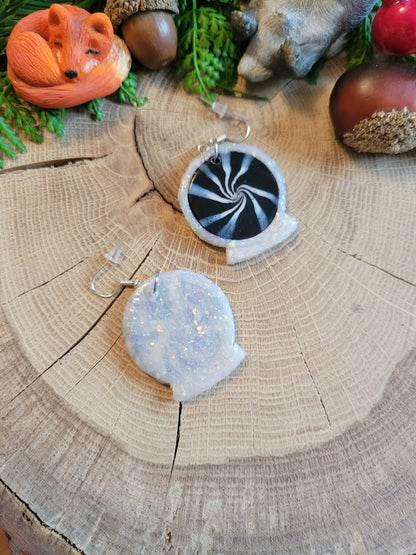 Swirly Crystal Ball Earrings