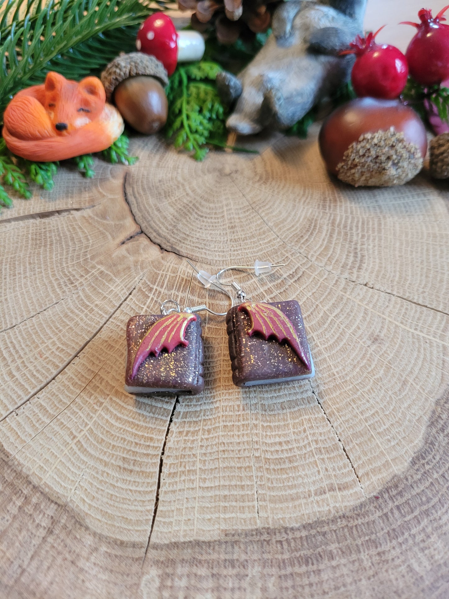 Dragon Wing Book Earrings