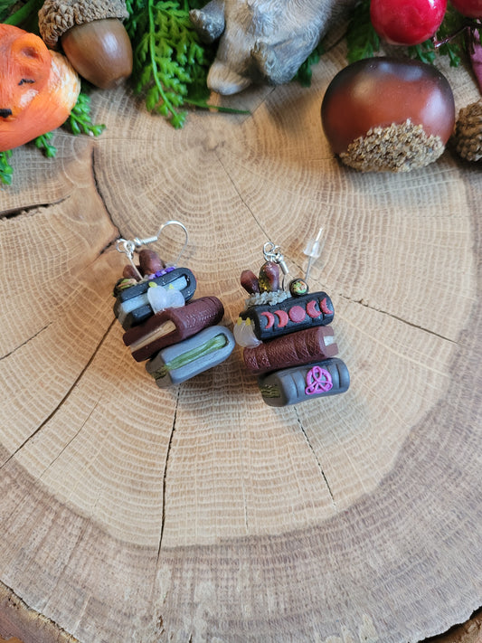 Witchy Bookstack Earrings