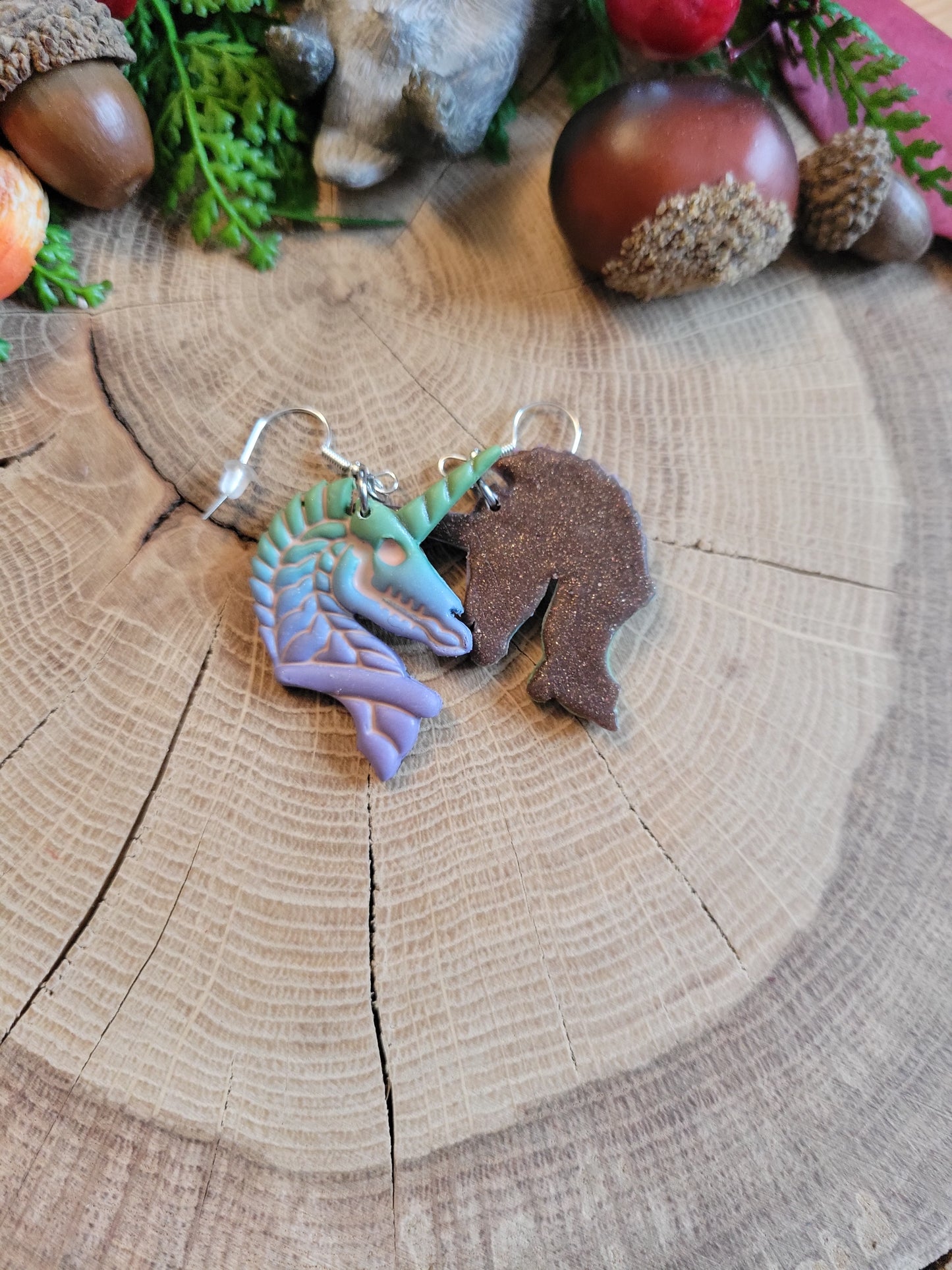 Pastel Skeleton Unicorn Earrings