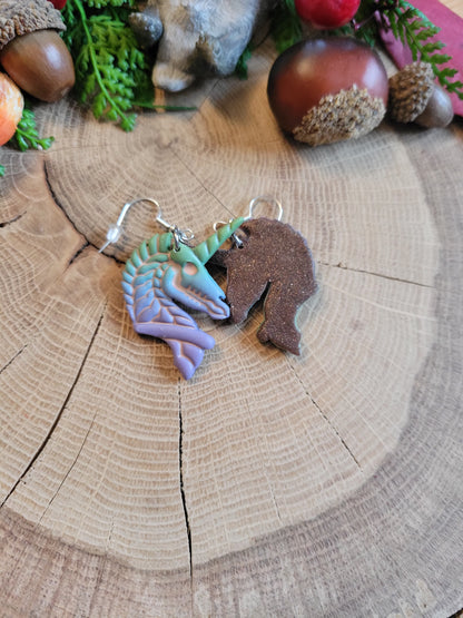 Pastel Skeleton Unicorn Earrings