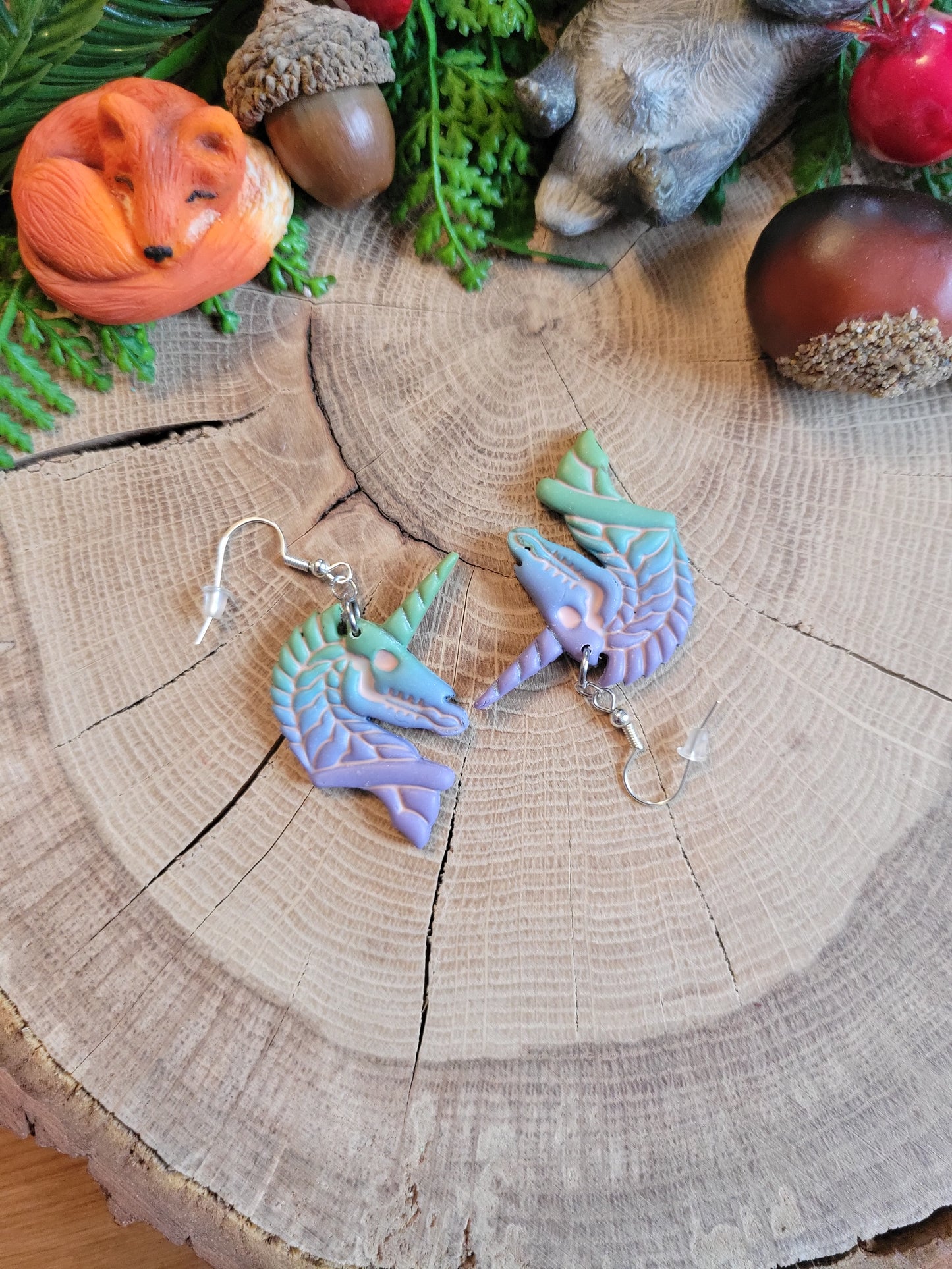 Pastel Skeleton Unicorn Earrings