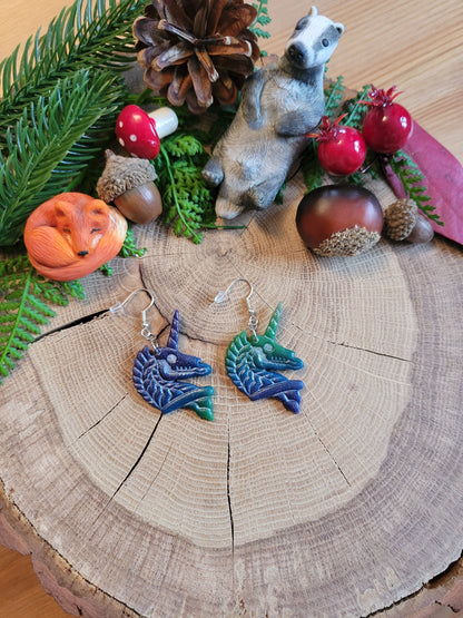 Glitter Skeleton Unicorn Earrings