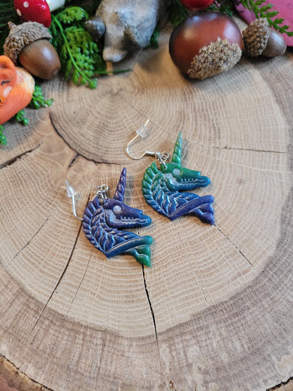 Glitter Skeleton Unicorn Earrings