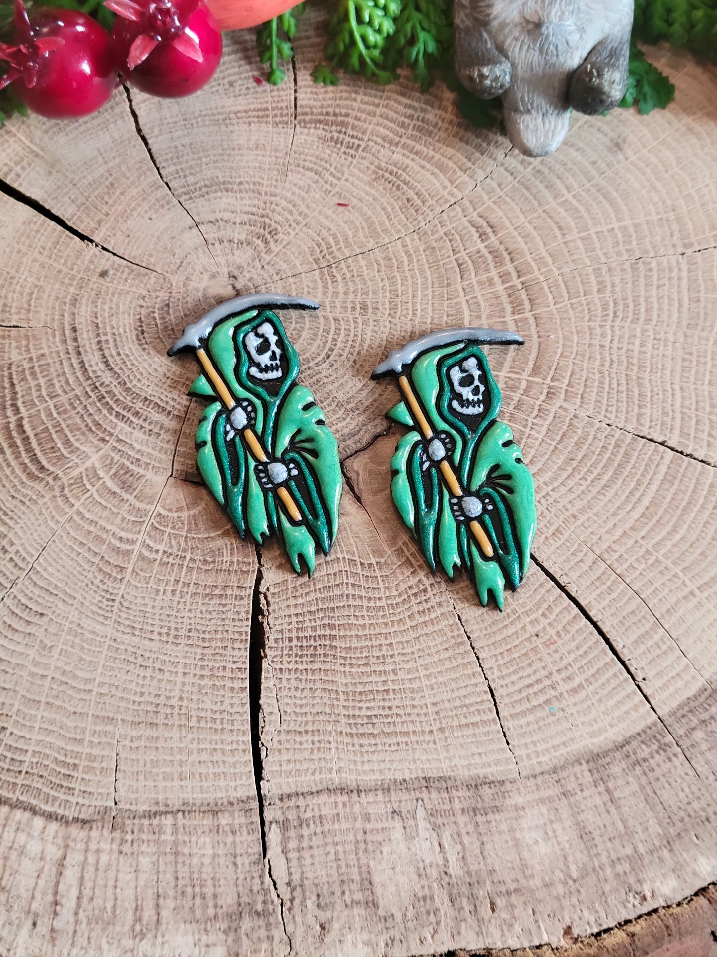Green Reaper Earrings