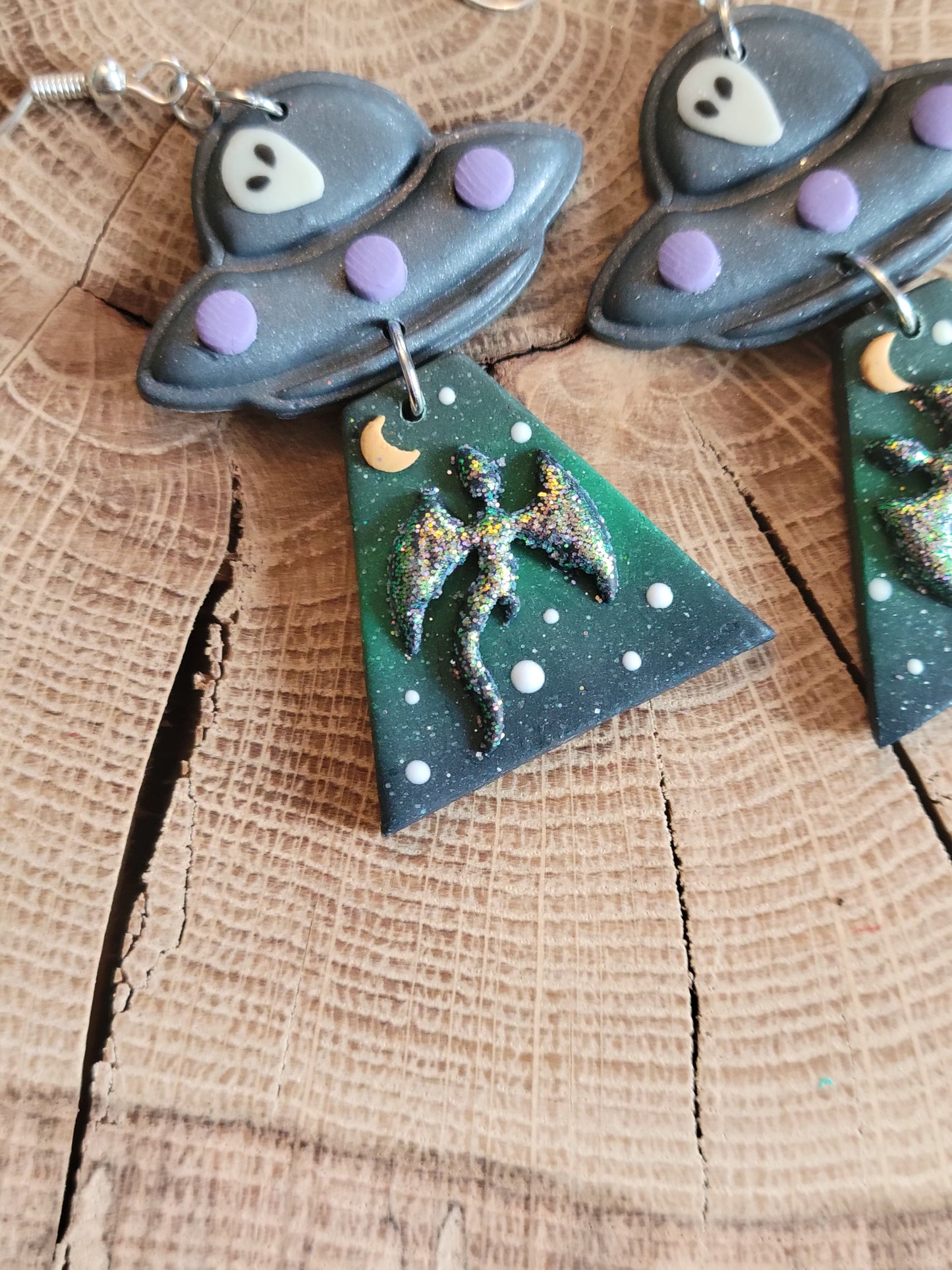 Alien Abduction: Dragon Earrings