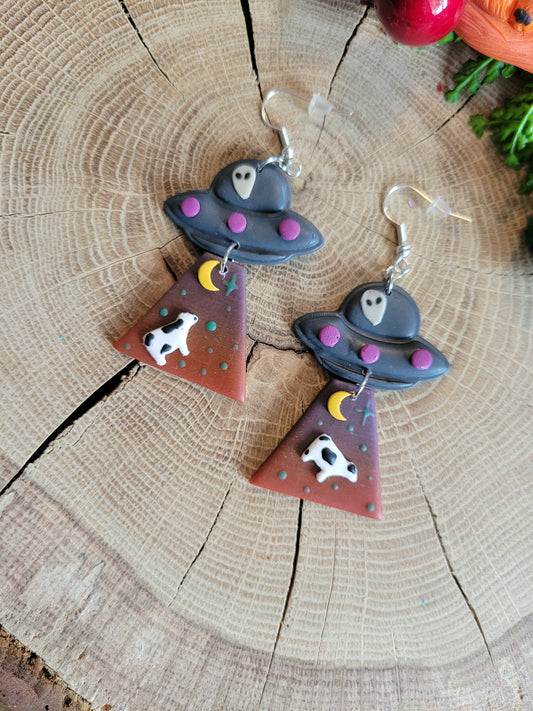 Alien Adbuction: Blood Moon Earrings