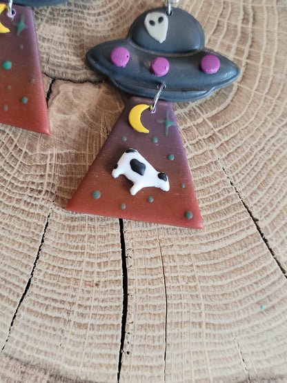 Alien Adbuction: Blood Moon Earrings