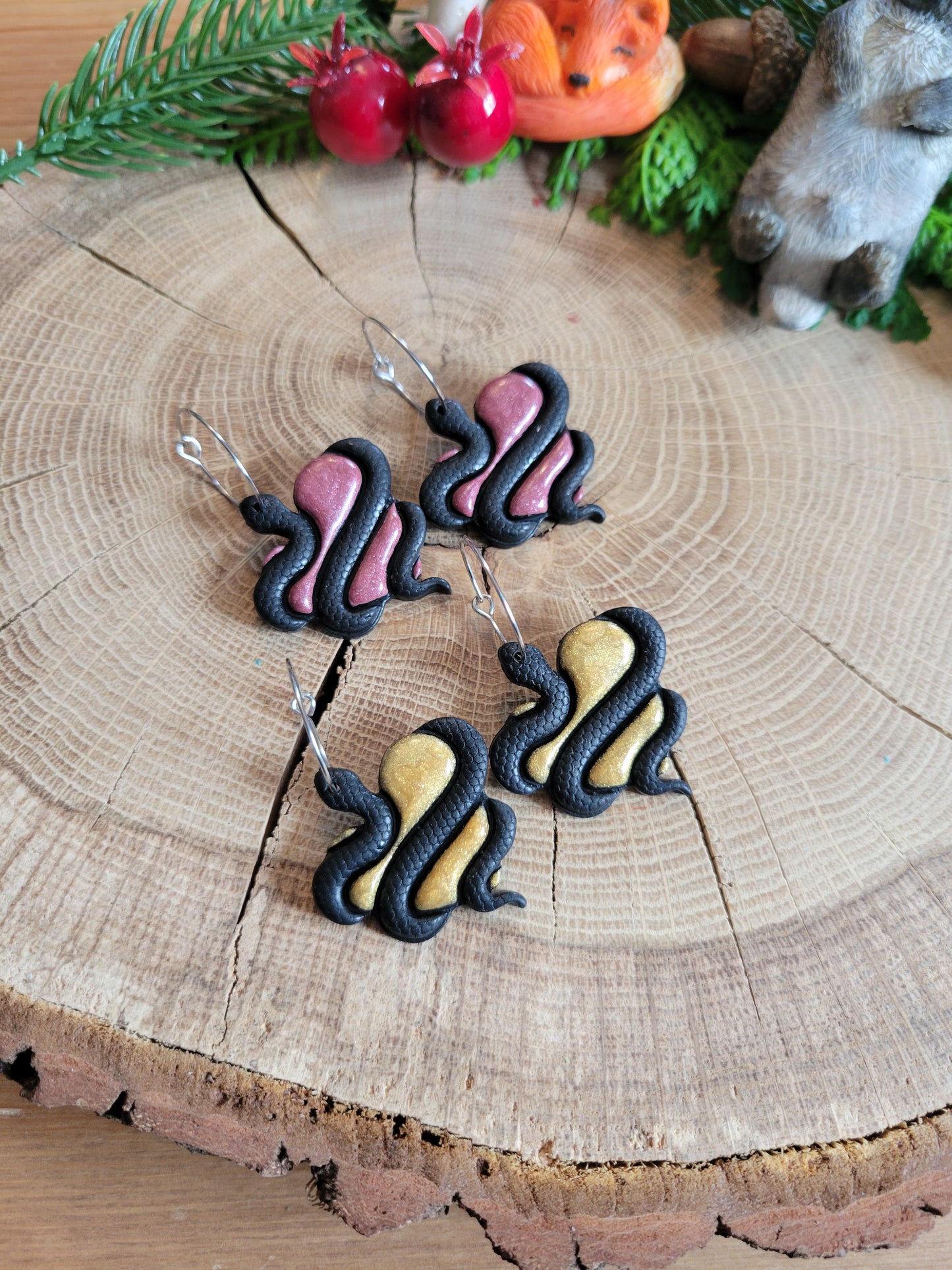 Snake Heart Earrings