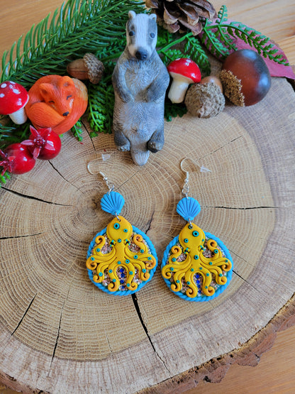 Blue-ringed Octopus Earrings