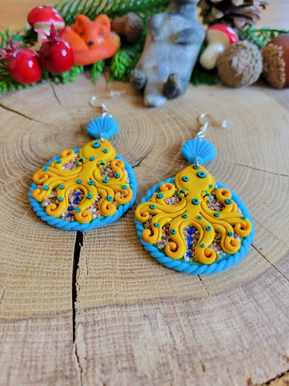 Blue-ringed Octopus Earrings