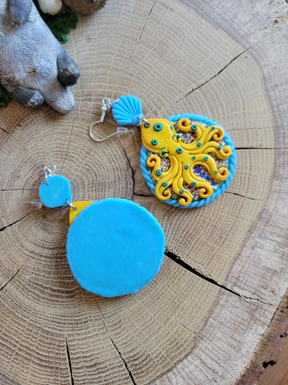 Blue-ringed Octopus Earrings