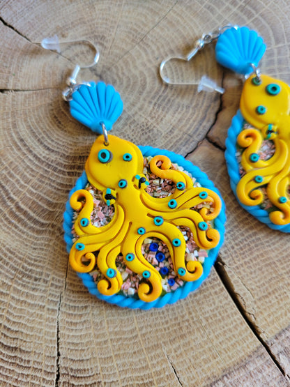 Blue-ringed Octopus Earrings
